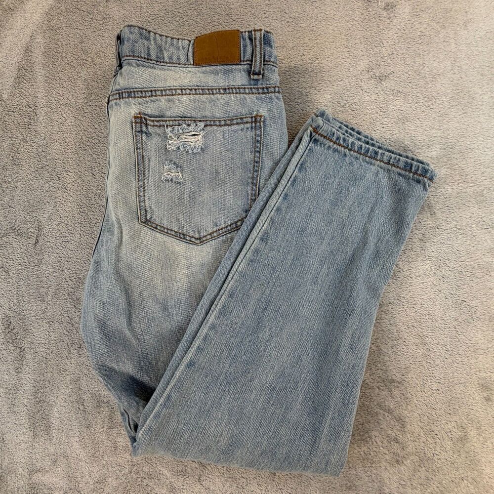 Aeropostale Distressed Straight Leg Jeans Women’s 6 Light Wash 100% Cotton
